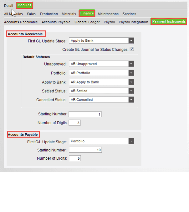 Payment Instruments Epicor ERP 10.2 | Crawford Software