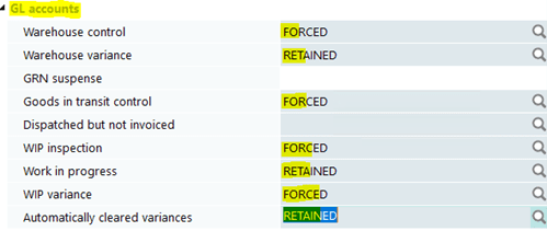 GL Accounts - SYSPRO Warehouse Create