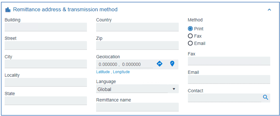 Remittance Address - SYSPRO Supplier Creation