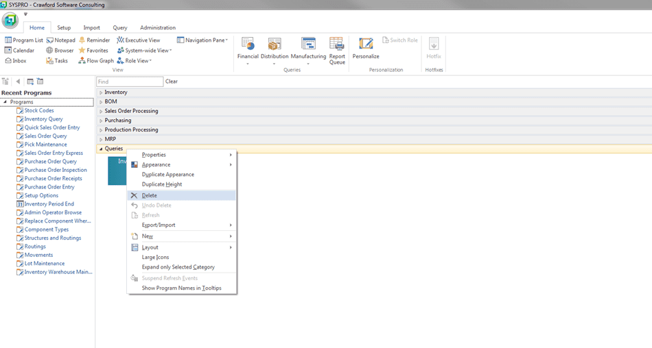 image 91 - Creating Favorites in SYSPRO