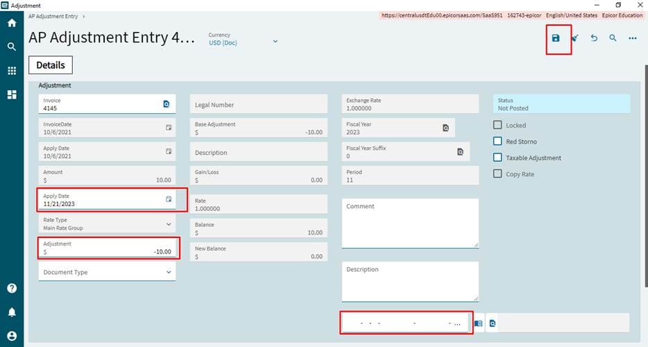 image 11 - AP Invoice Adjustment