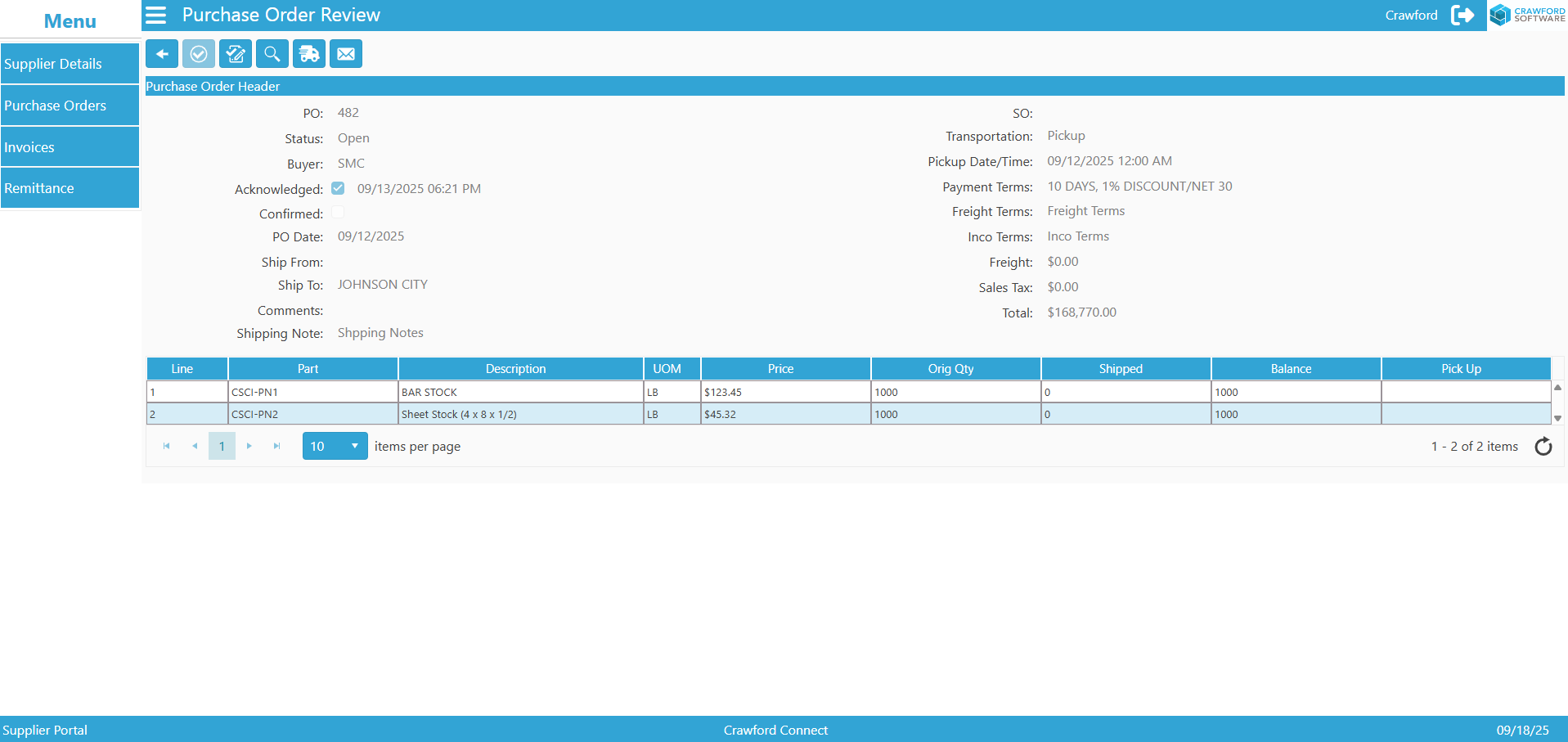 PO Review 2 - Buyer Portal